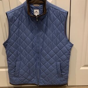Peter Millar Men's Quilted Blue and Brown Vest